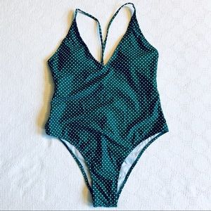 Zaful Polka Dot High Cut One Piece Swimsuit